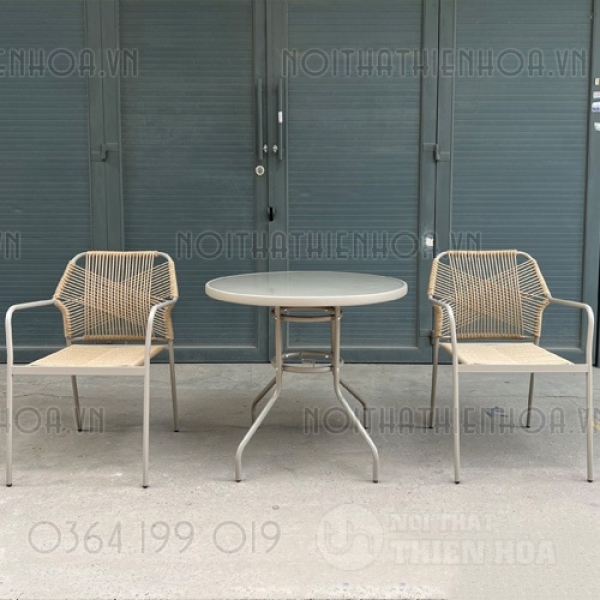 Ghế cafe ngoài trời đan dây- Mã: 2802