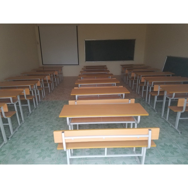 Bàn học sinh liền ghế tựa lưng giá rẻ BHS-02