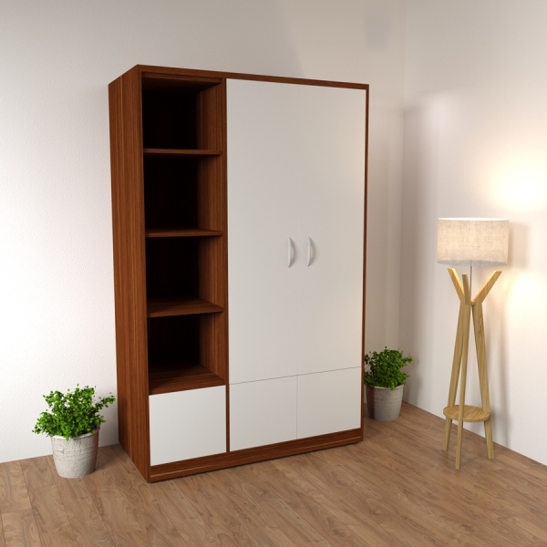 tủ quần áo 2 cánh kệ trang trí hông TA-112