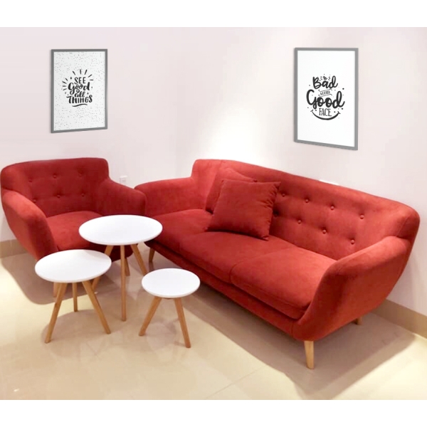 Sofa văng đỏ màu sẫm 1m8 – SF-49
