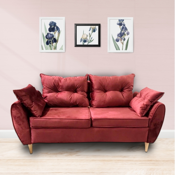 Sofa văng 2 lớp màu đỏ