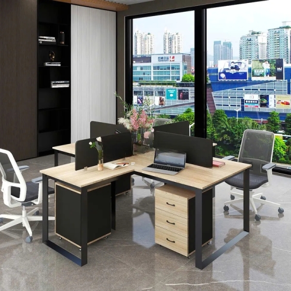 Cụm Bàn Làm Việc 4 Người Thiết Kế Đơn Giản Sáng Tạo – BC124