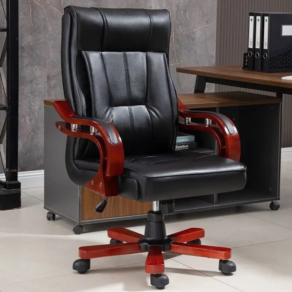 Ghế Giám Đốc Chân Xoay Tay Gỗ Hiện Đại – GGĐ28