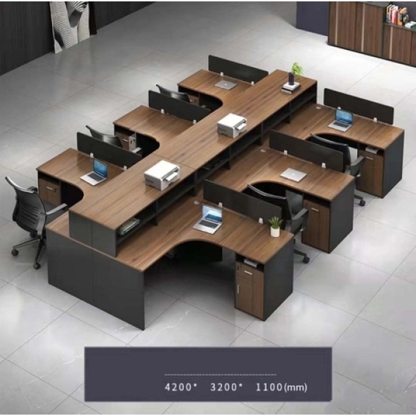 Cụm bàn làm việc cho 6 người hiện đại – CB 28