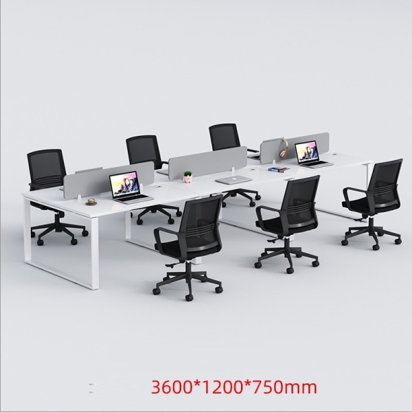 Cụm bàn làm việc 6 người chân sắt hộp Eos EUC02-3612
