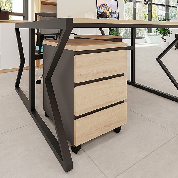 Cụm bàn làm việc 2 người chân sắt hộp chữ X EXC02-1212