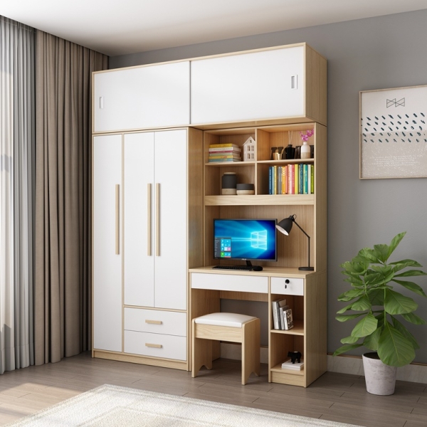 Tủ quần áo 3 cánh mở kèm bàn học gỗ công nghiệp TA-149