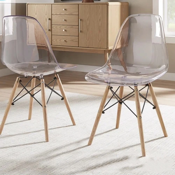 Ghế cafe Eames trong suốt nhập khẩu cao cấp Thiên Hòa- Mã 207T