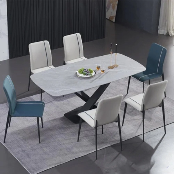 Bộ bàn ăn 6 ghế mặt đá cao cấp- Mã: T179-16-6×2126