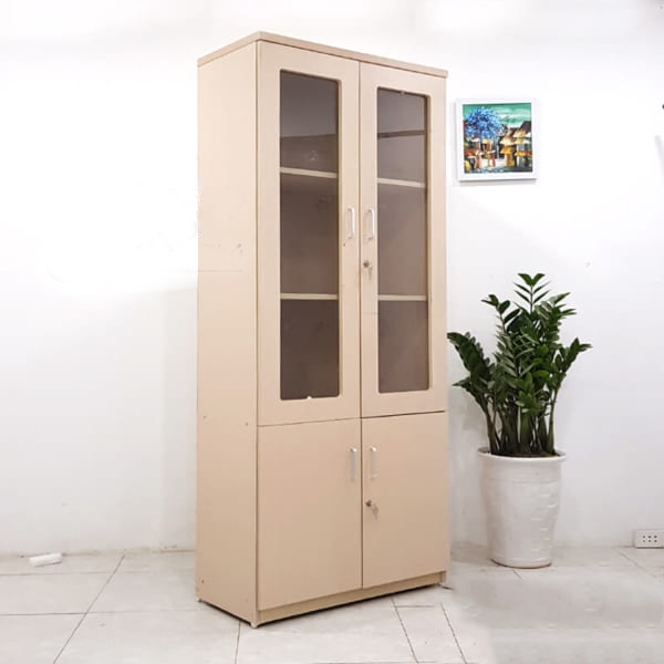 Tủ gỗ tài liệu giá rẻ 2 buồng  TTLG-2-383-80