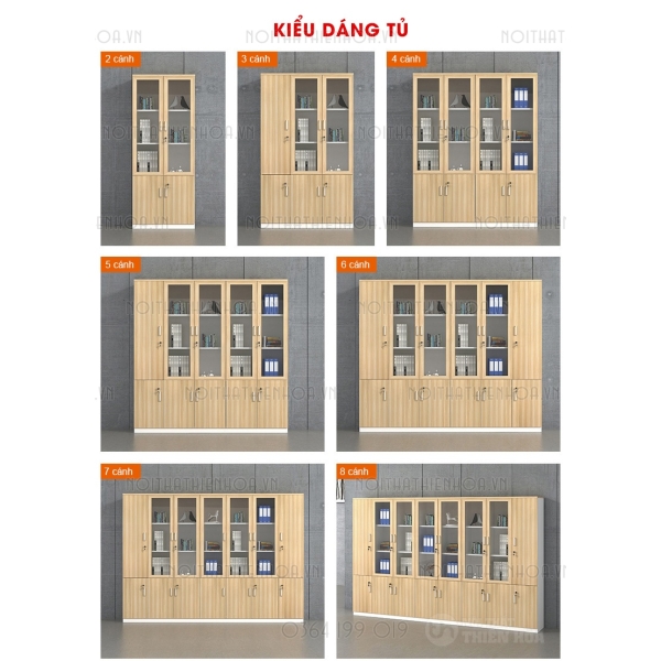 Tủ hồ sơ tài liệu 2 cánh kính