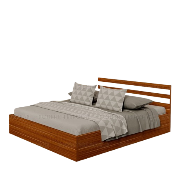 Giường ngủ 2 ngăn kéo đầu phối trắng