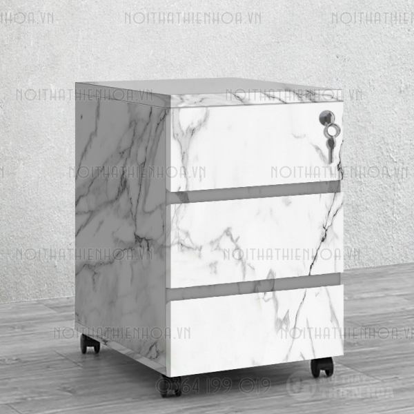 Hộc tủ nhỏ có bánh xe màu vân đá