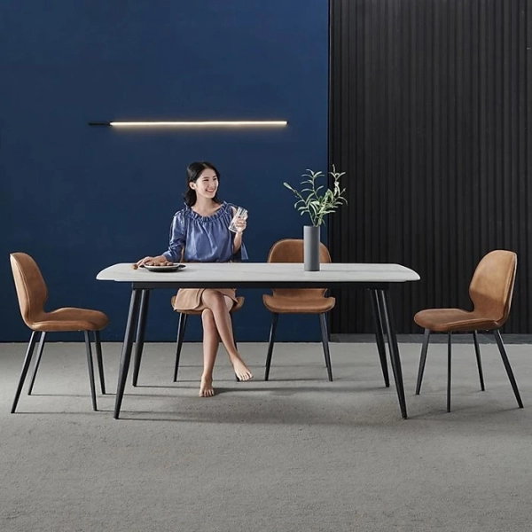 Bộ bàn ăn mặt đá hình chữ nhật 4 ghế – Mã: T162-14-4x267A