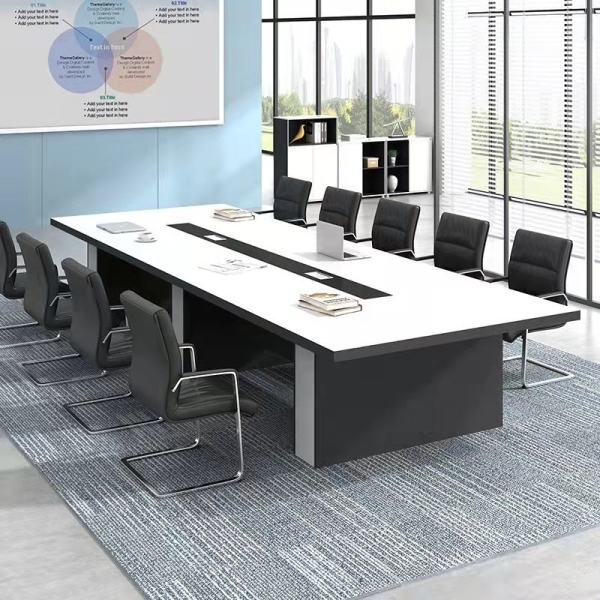 Bàn Họp Văn Phòng Mặt Gỗ Hình Chữ Nhật 4m – BH28