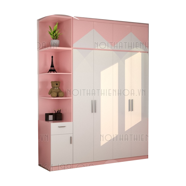 Tủ áo có kệ trang trí phòng con gái TA48