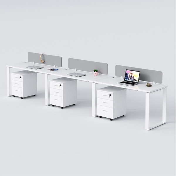 Cụm bàn làm việc 3 người chân sắt hộp Eos EUC02-3606