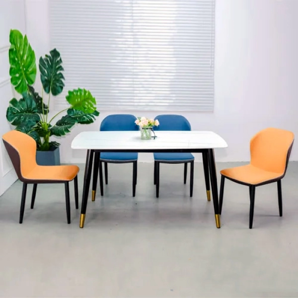 Bộ bàn ăn 4 ghế mặt đá sang trọng- Mã: T147-14-4×2119